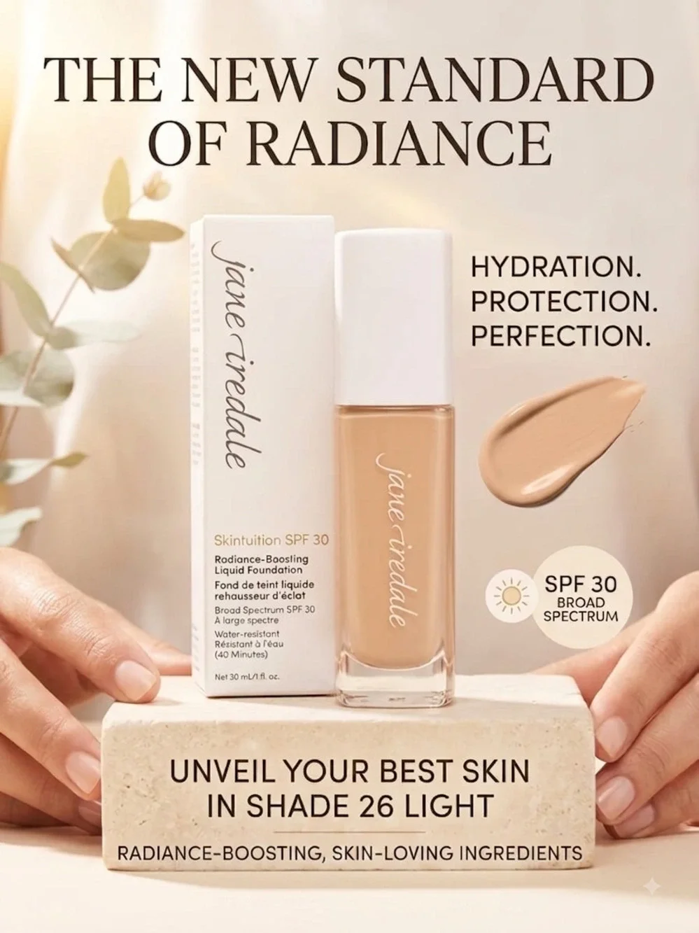 Jane Iredale Skintuition SPF 30  Radiance-Boosting Liquid Foundation
